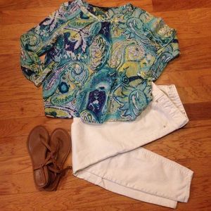 Talbots 3/4 Sleeve Cotton Blouse